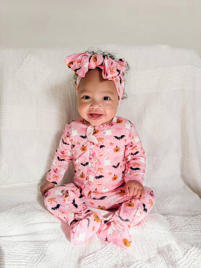 Boo-tiful Bows Ruffled Footie