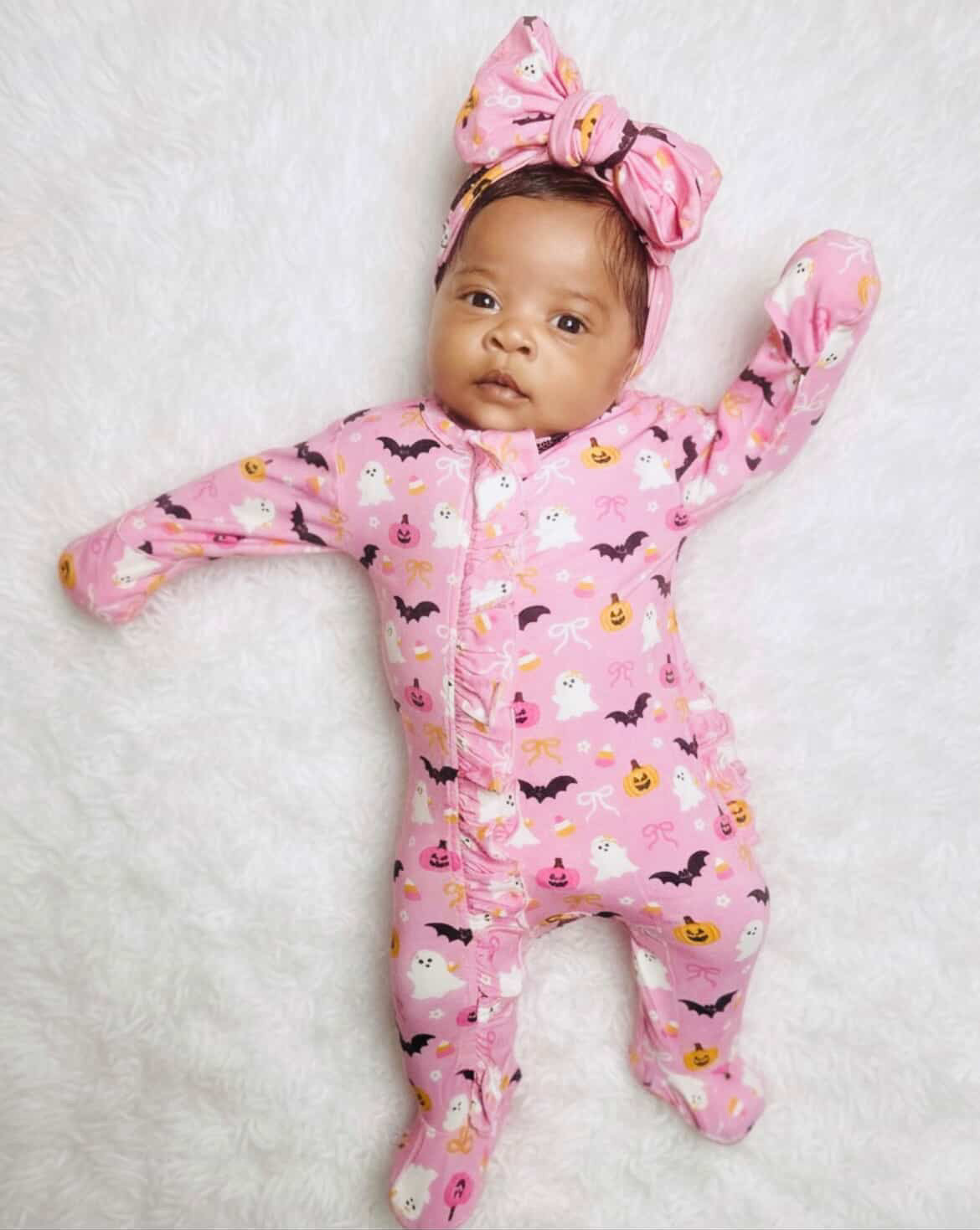 Boo-tiful Bows Ruffled Footie