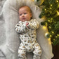 Santa's Work Zone Organic Waffle Knit Footie With Hat
