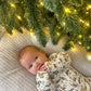 Santa's Work Zone Organic Waffle Knit Footie With Hat