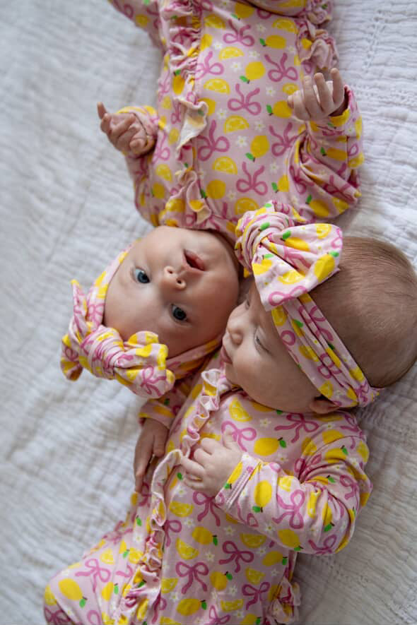 Pink Lemonade Ruffled Footie