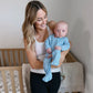 Blue Gingham Bamboo Footie