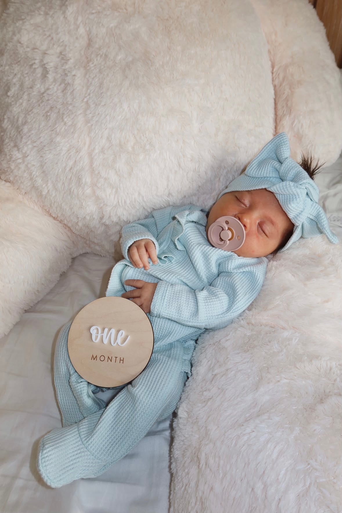 Personalized Organic Waffle Knit Ruffled Footie With Bow