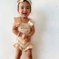 Hand Stitched Romper with Matching Bow