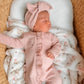 Personalized Organic Waffle Knit Ruffled Footie With Bow