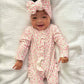 Pink Blossom Ruffled Footie