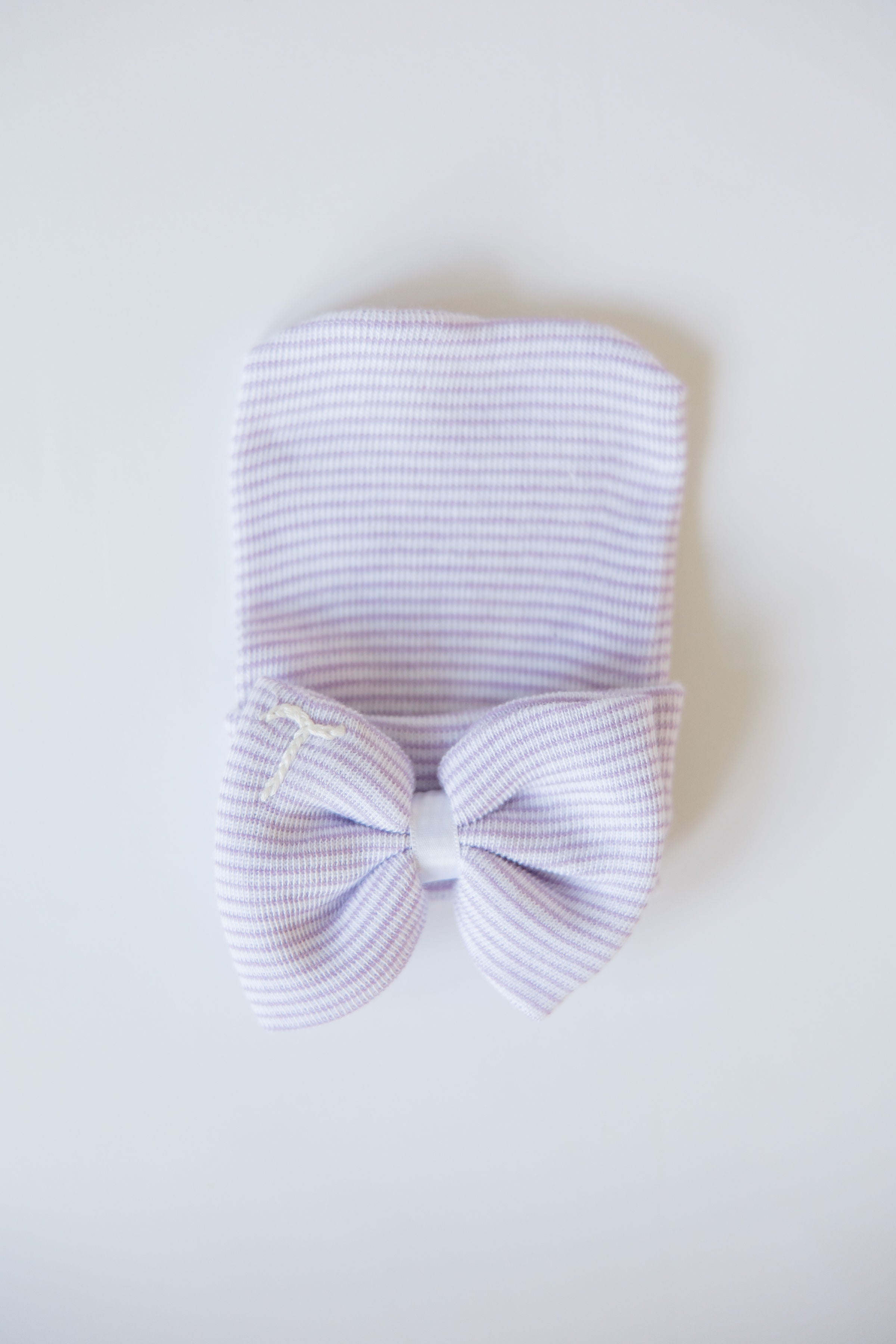 Hand Stitched Newborn Bow Hat