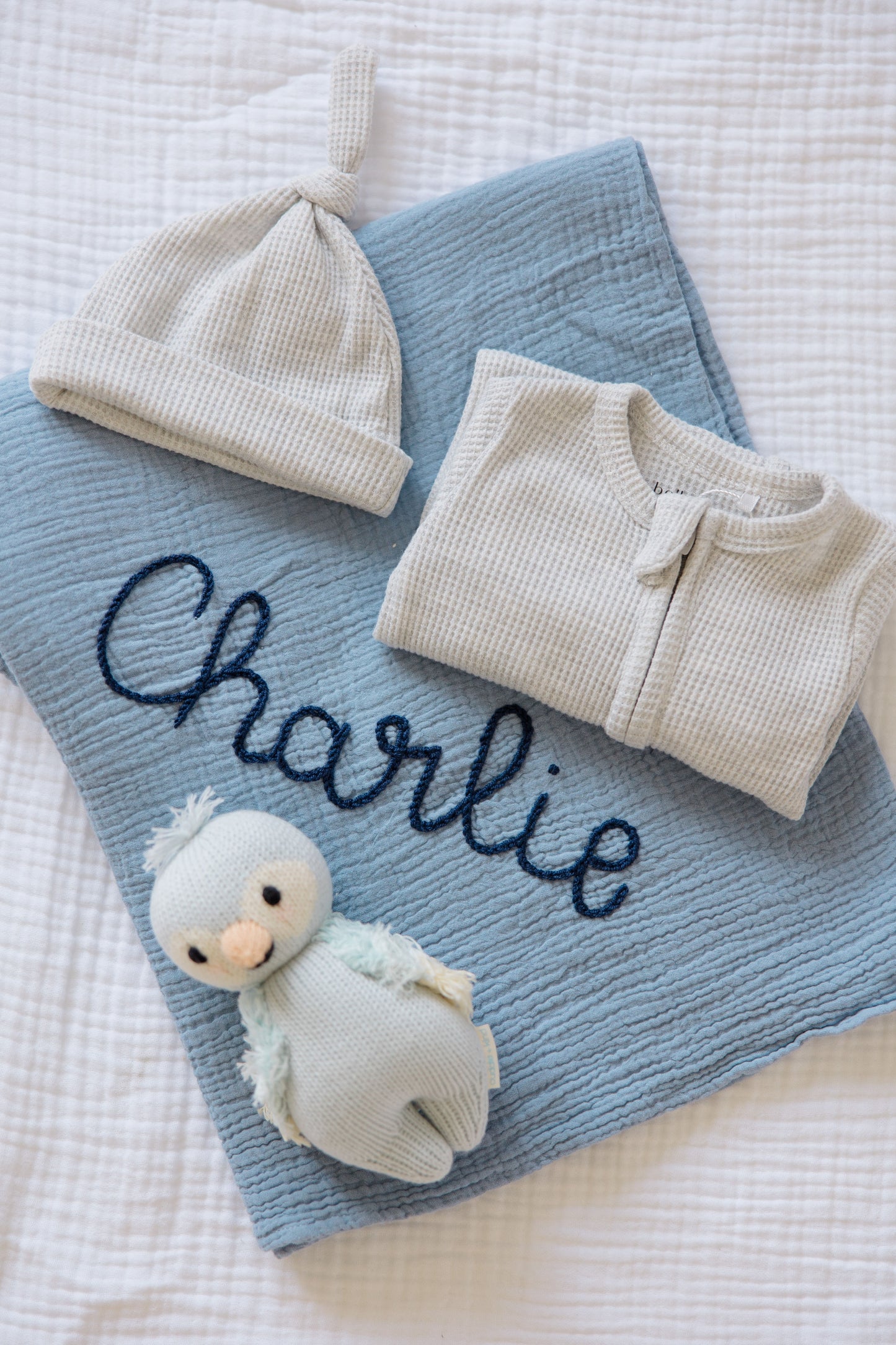 Hand Stitched Muslin Swaddle Blanket
