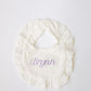 Embroidered Muslin Ruffle Bib