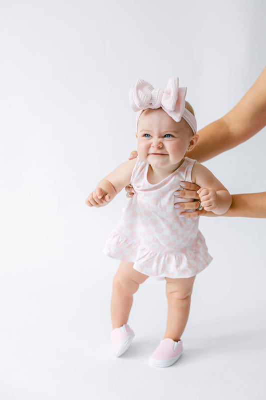 Organic Cotton Checkered Baby Girl Set - BellaBerryDesigns