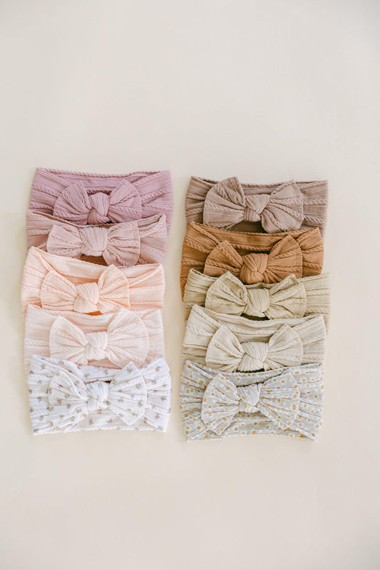 5 Piece Baby Girl Bow Headband Lot - BellaBerryDesigns