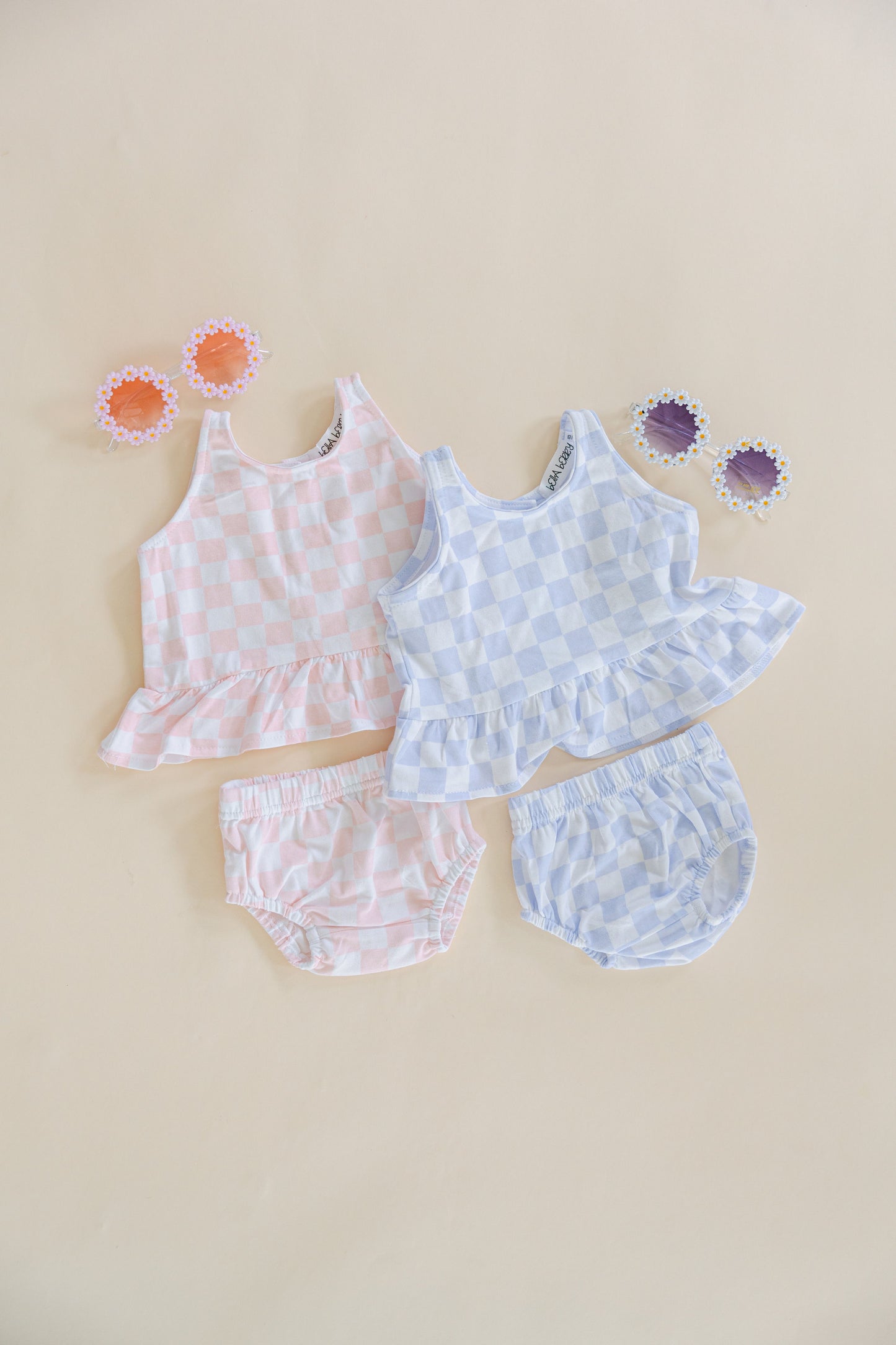 Organic Cotton Checkered Baby Girl Set