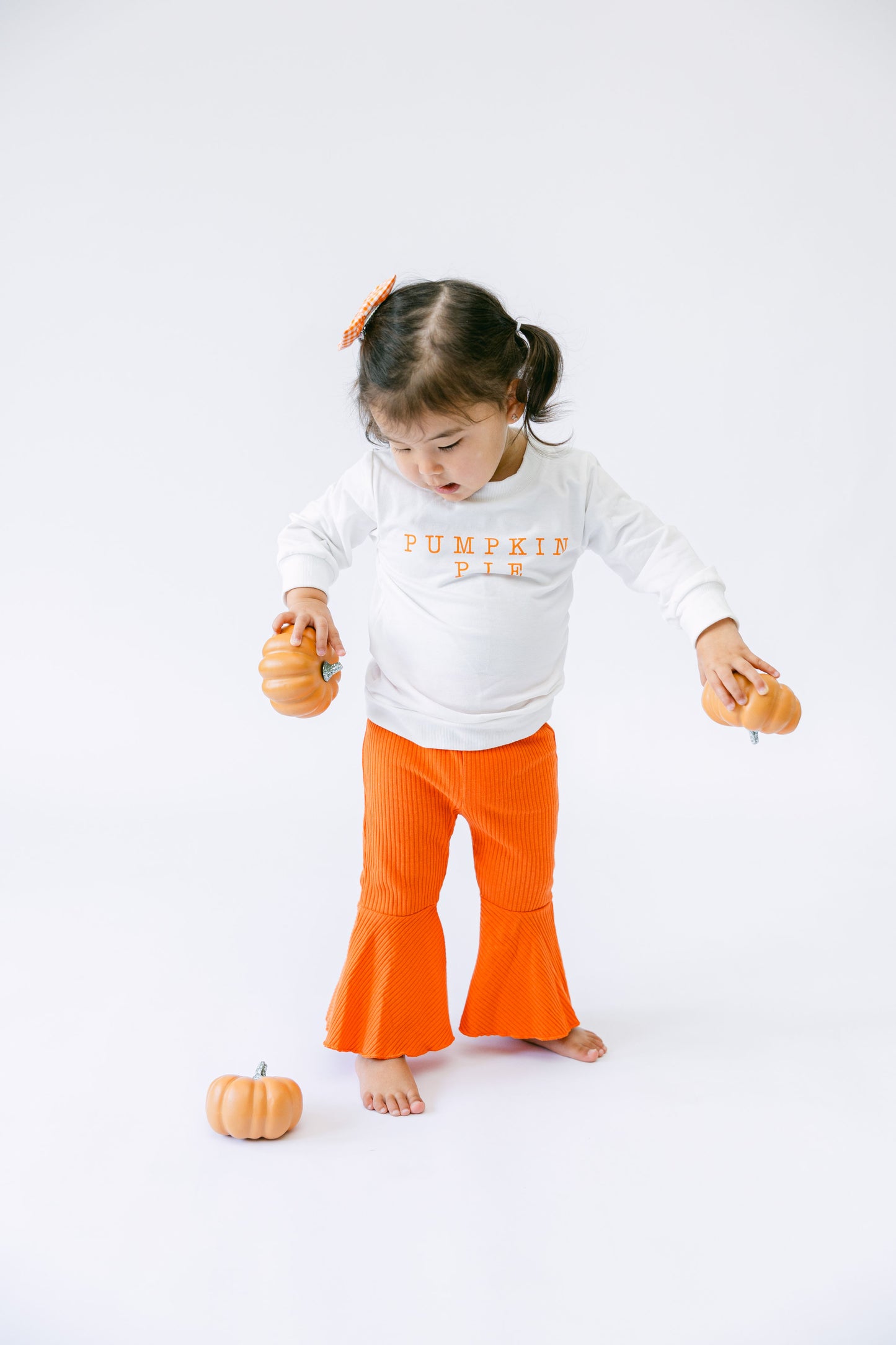 Pumpkin Pie Fall Outfit | Long Sleeve Crewneck & Bell Bottom Set