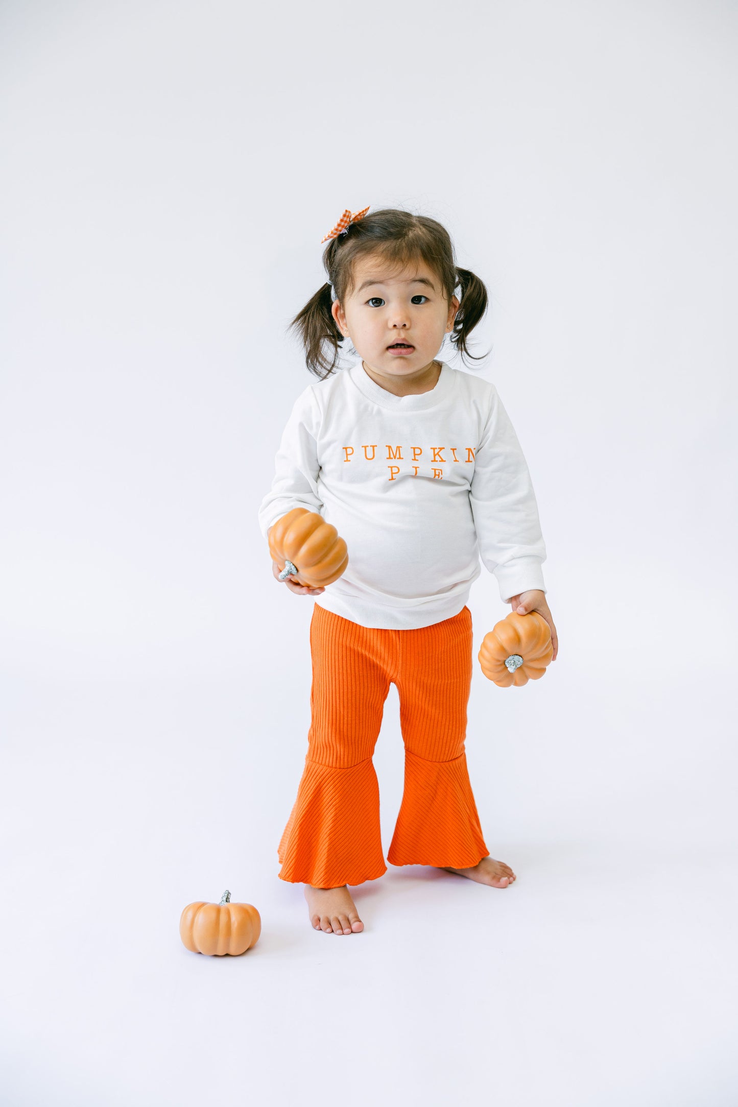 Pumpkin Pie Fall Outfit | Long Sleeve Crewneck & Bell Bottom Set