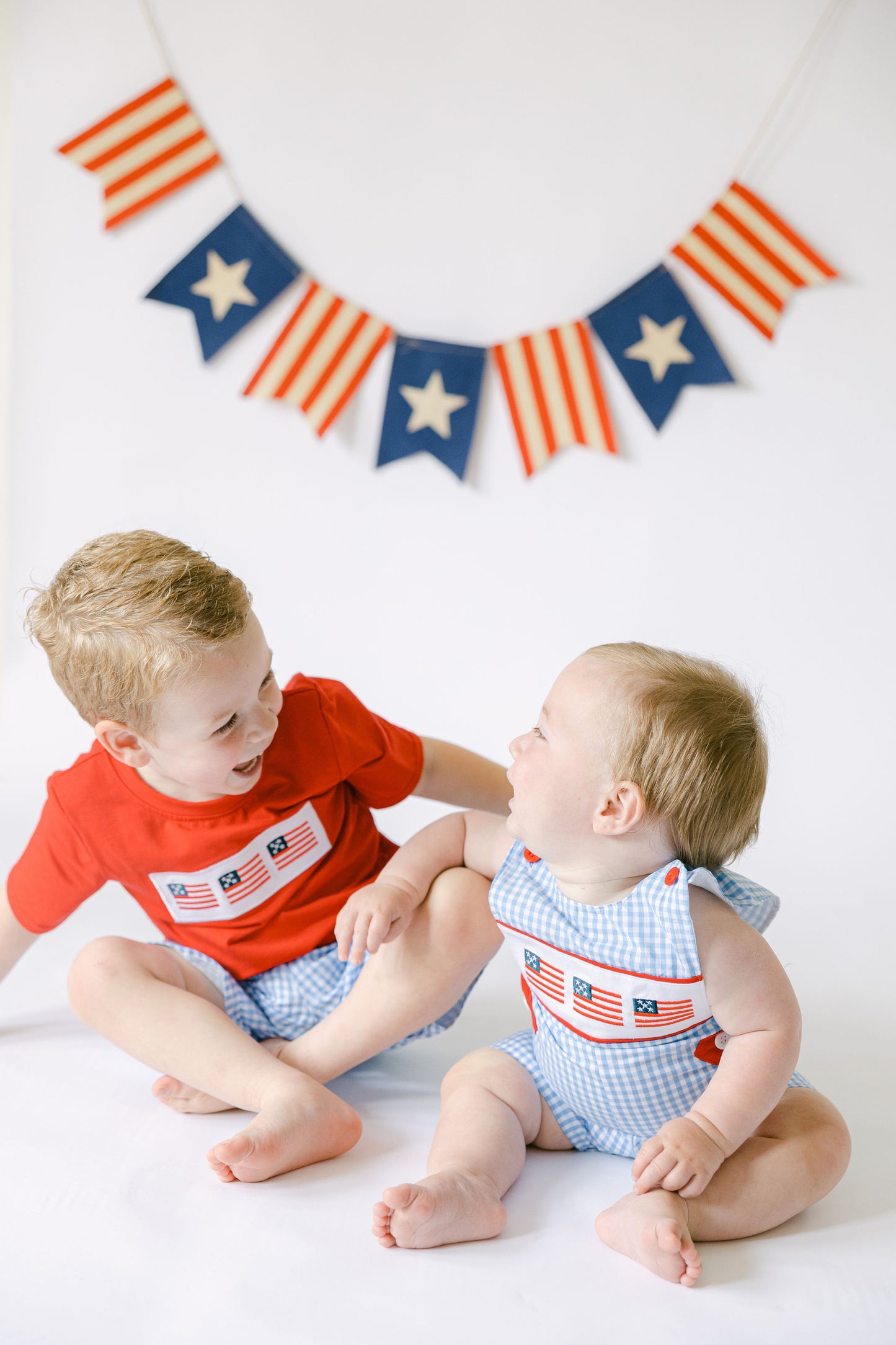American Flag Boys' Gingham Outfit