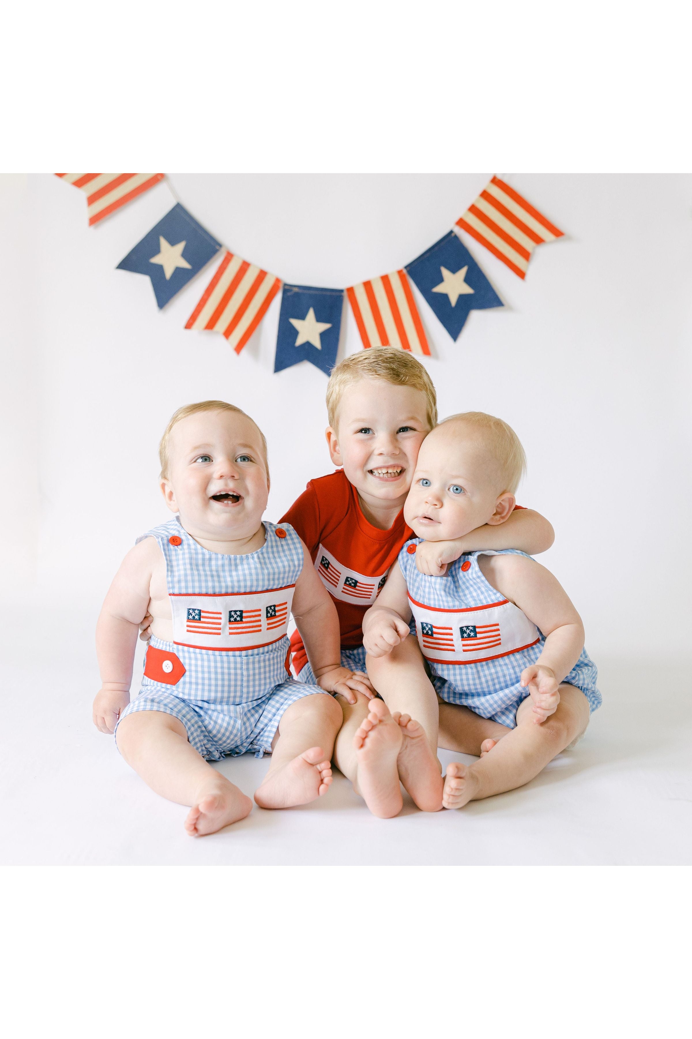 American Flag Boys' Gingham Outfit