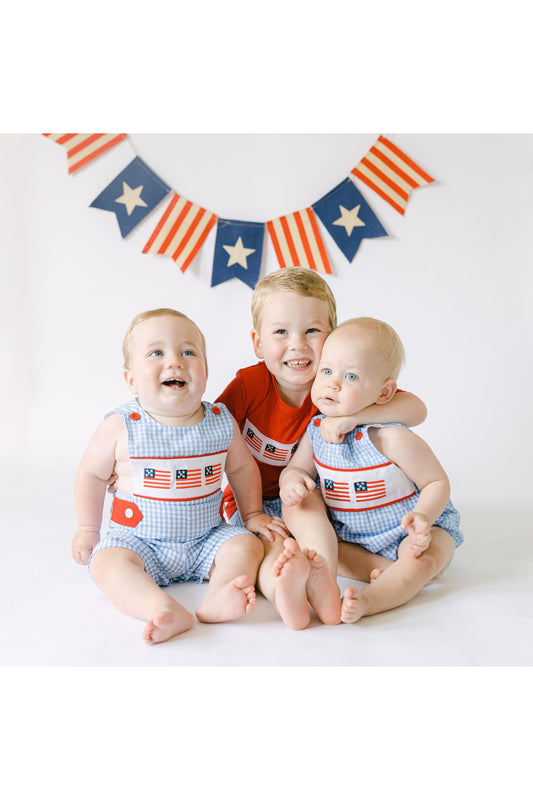 American Flag Boys' Gingham Outfit