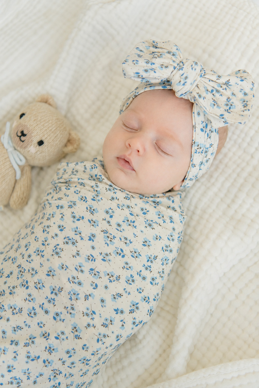Blooming Blues Swaddle | Blanket