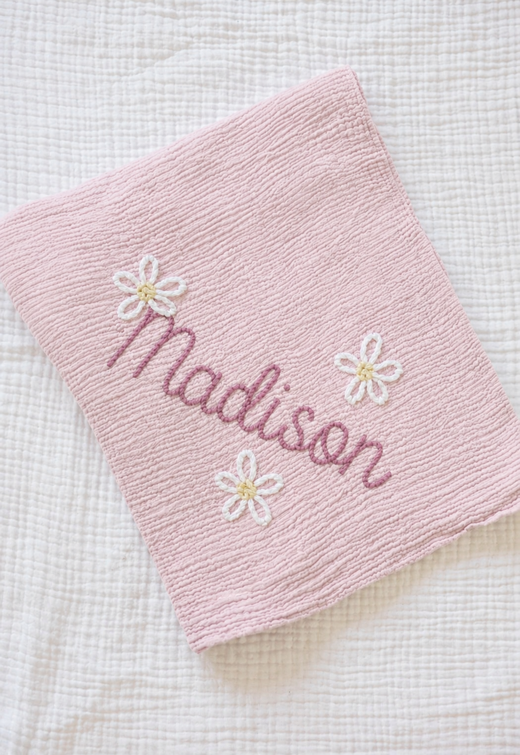 Hand Stitched Muslin Swaddle Blanket