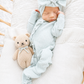 Organic Waffle Knit Ruffled Footie With Bow