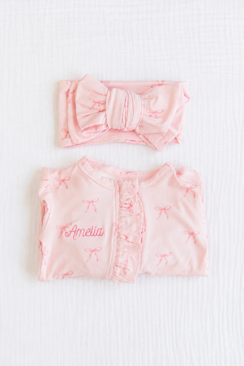 Personalized Bamboo Ruffled Footie