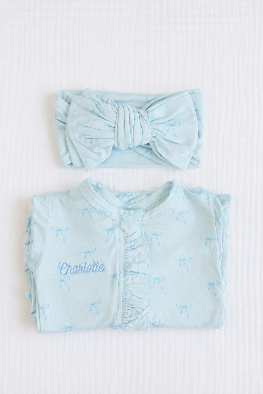 Personalized Bamboo Ruffled Footie