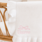 Embroidered Knitted Ruffled Blanket