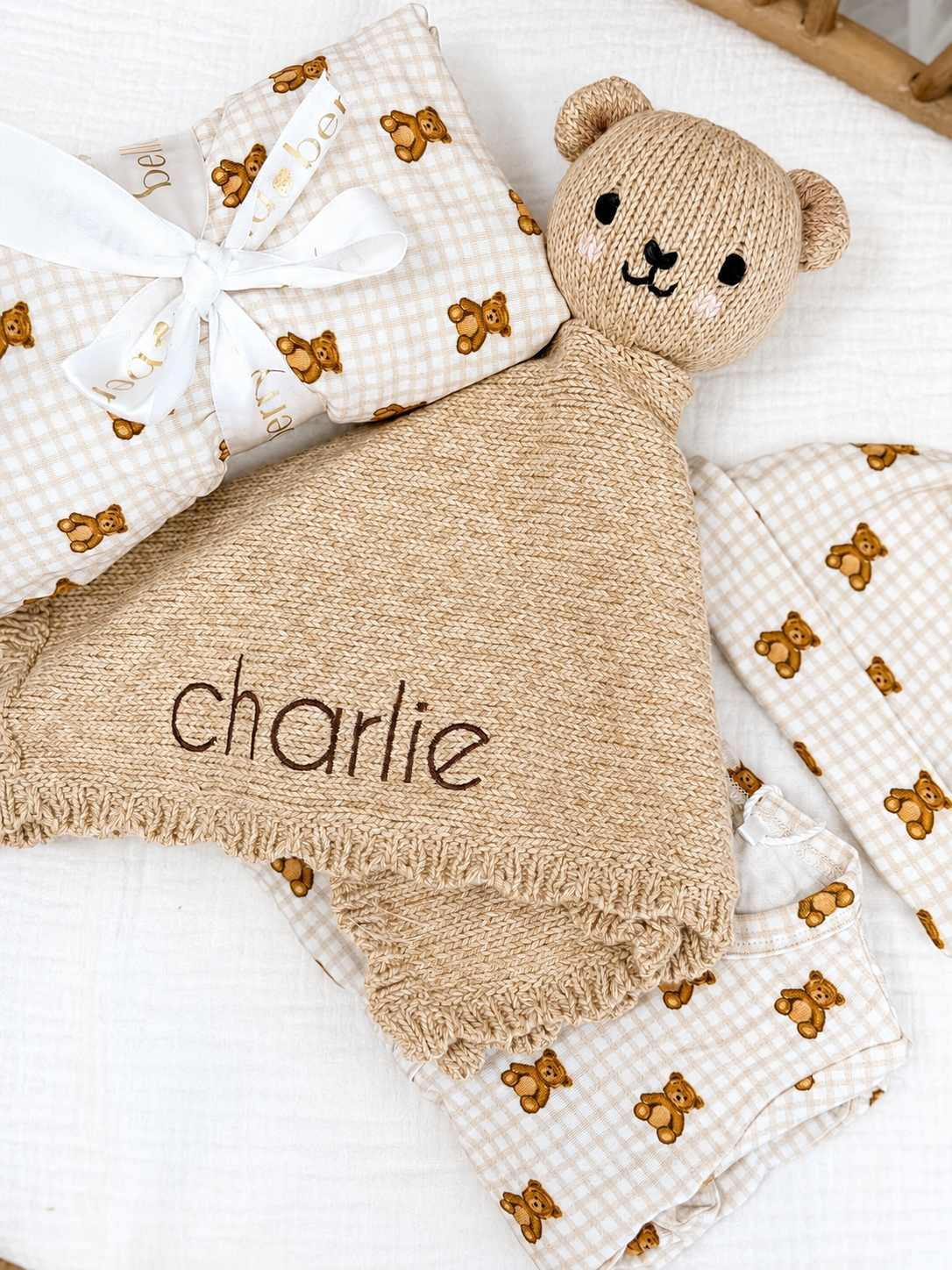 Cuddle & Kind Baby bear lovey (honey)