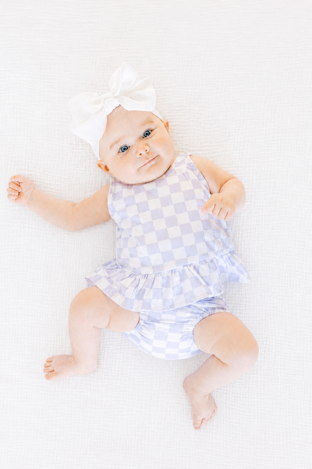 Organic Cotton Checkered Baby Girl Set