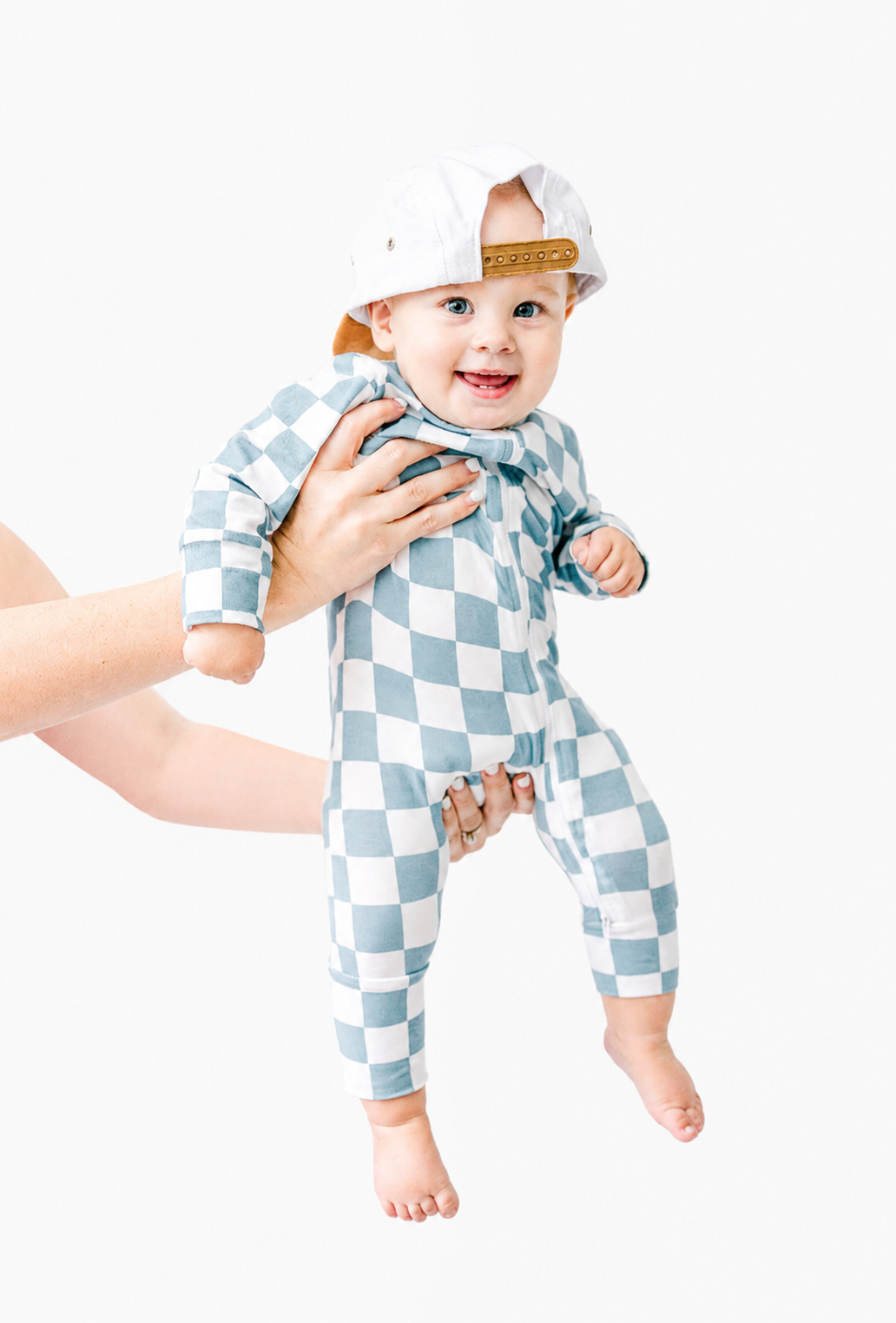 Organic Cotton Checkered Romper