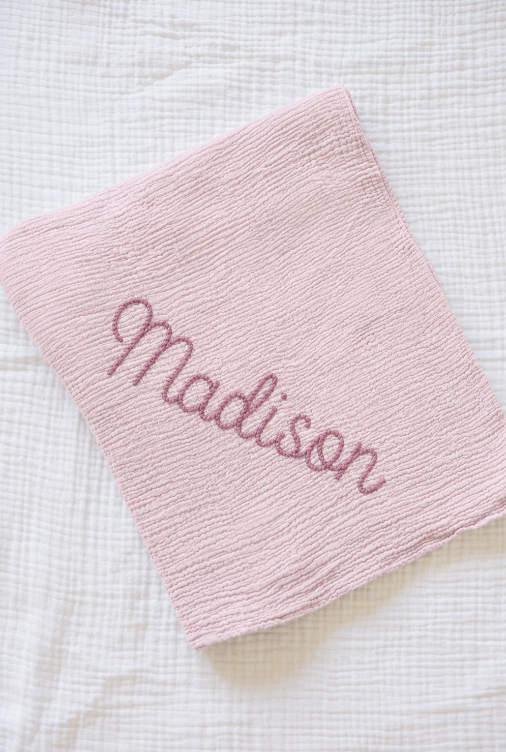 Hand Stitched Muslin Swaddle Blanket