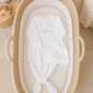 Personalized Organic Cotton Knotted Gown with Hat - Neutral