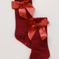 Christmas Knee High Socks with Bow