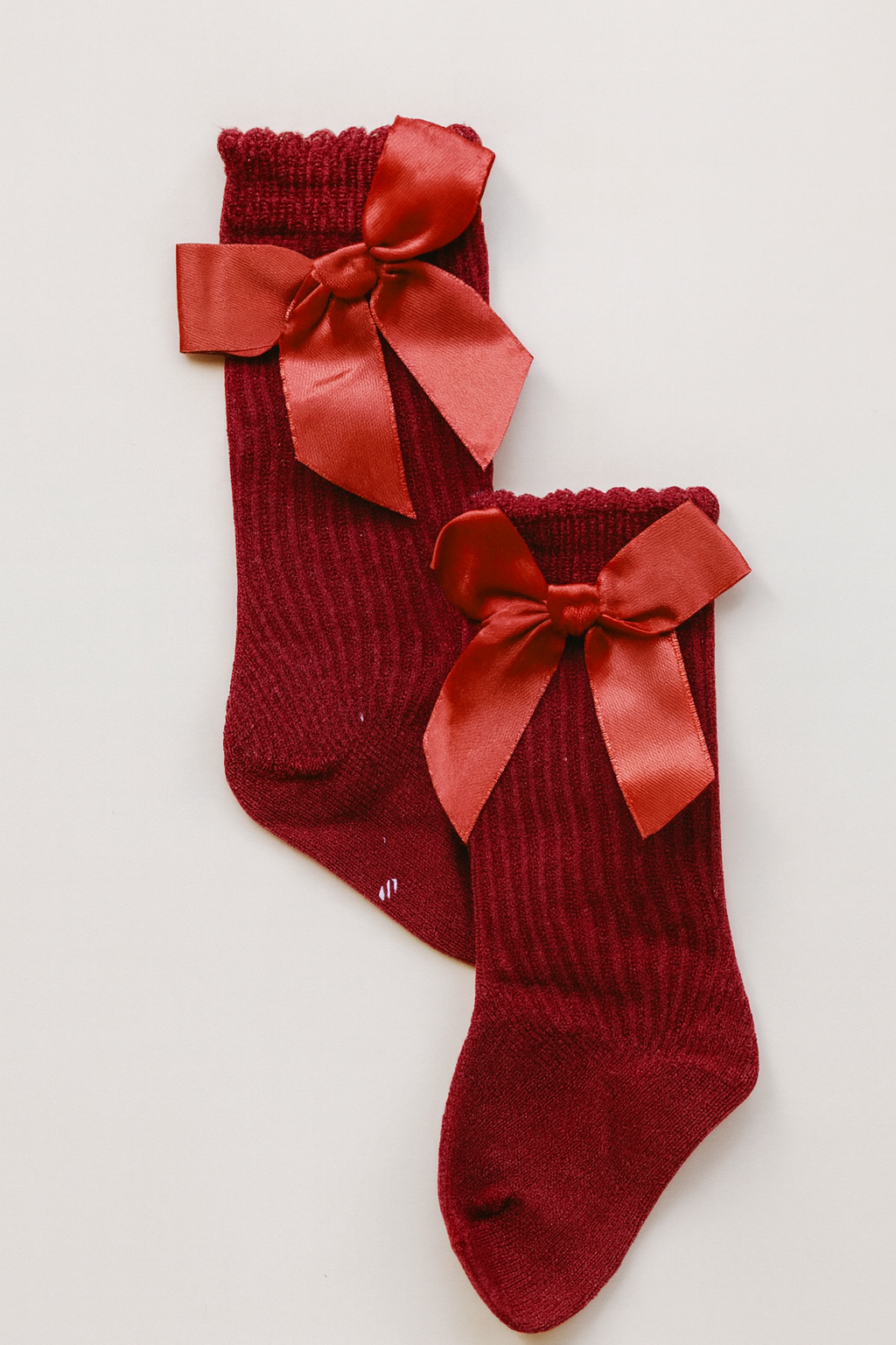 Christmas Knee High Socks with Bow