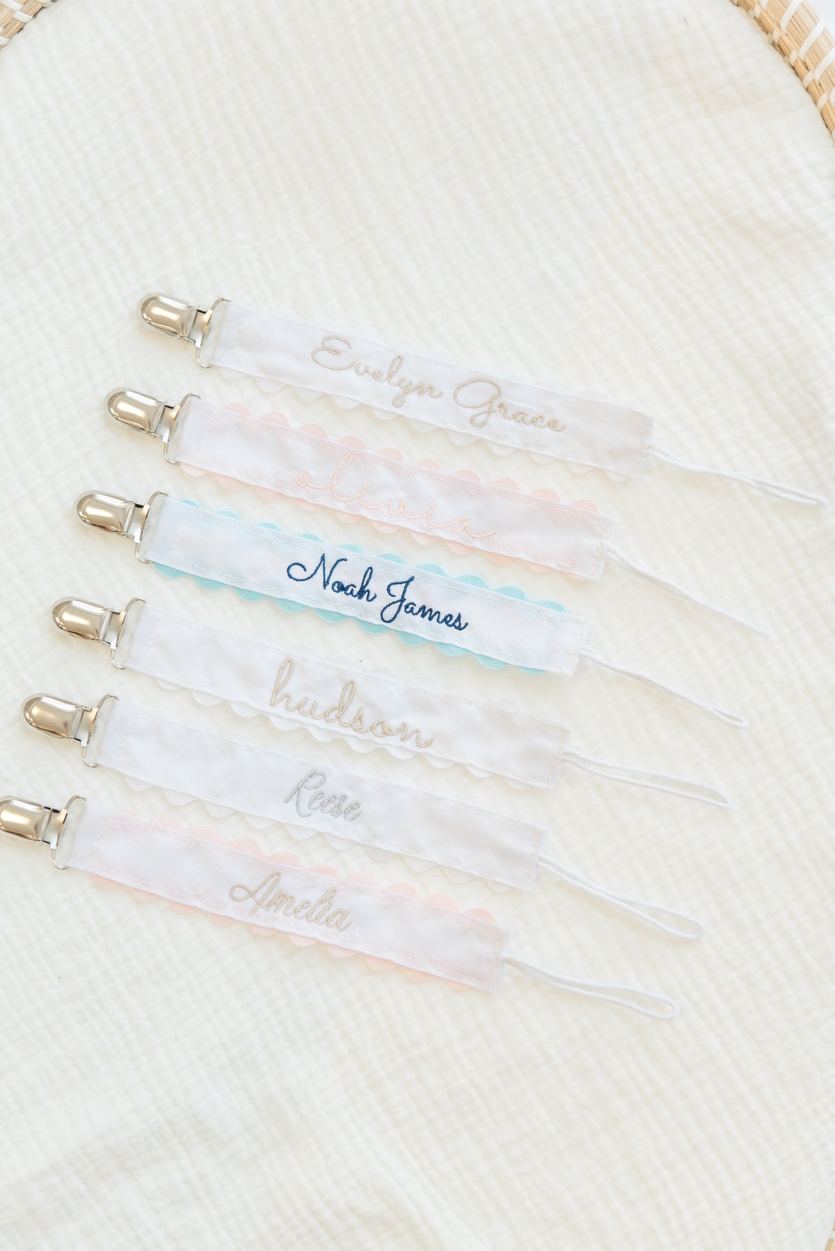 Personalized Embroidered Pacifier Clip