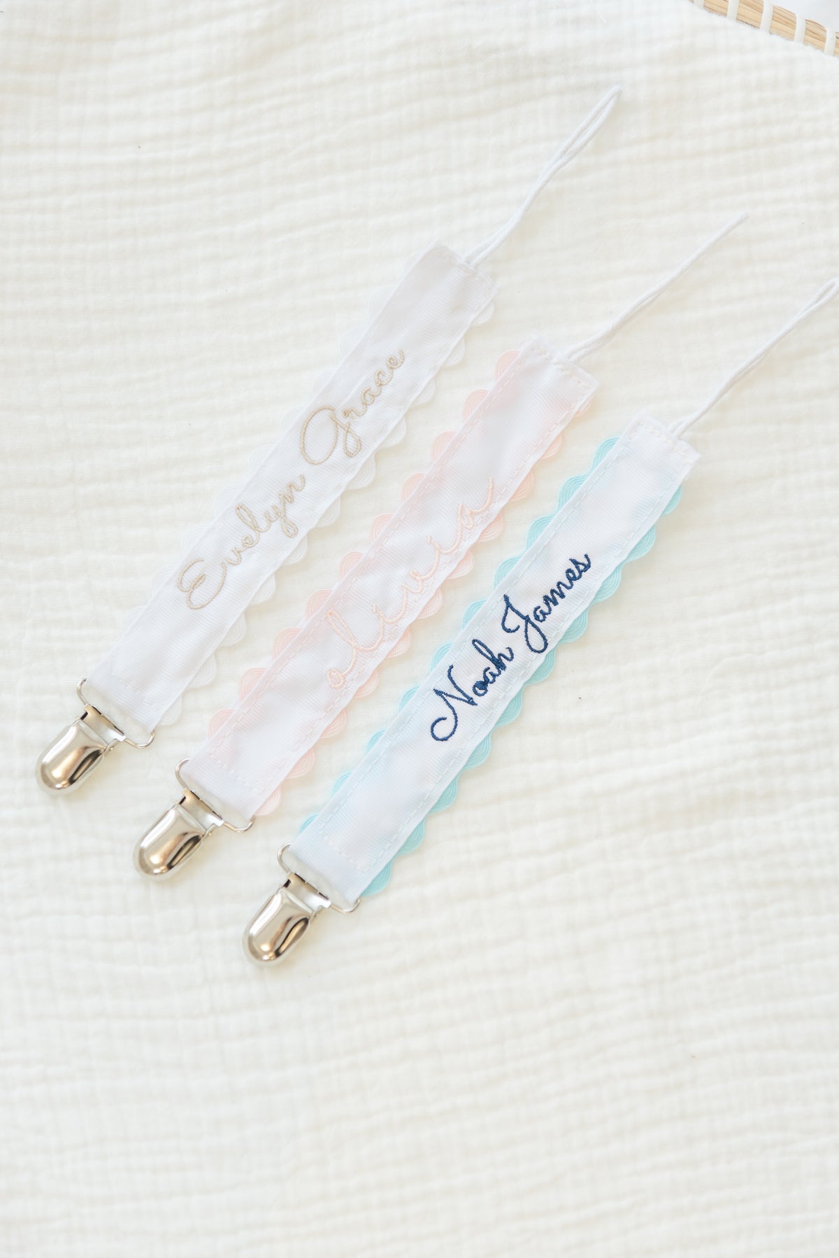 Personalized Embroidered Pacifier Clip