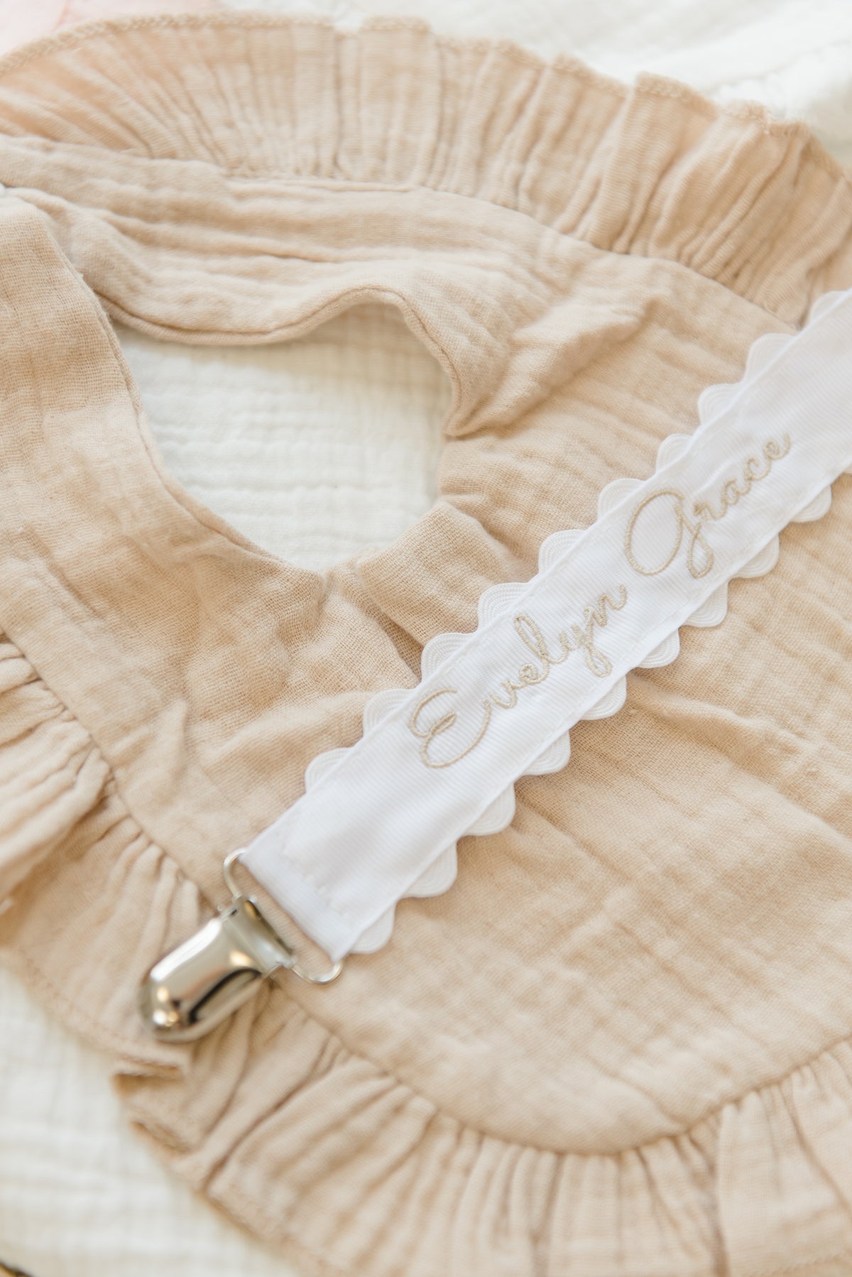 Personalized Embroidered Pacifier Clip