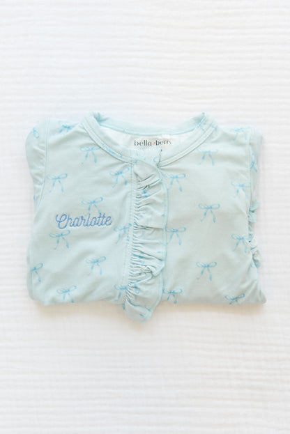 Personalized Bamboo Ruffled Footie