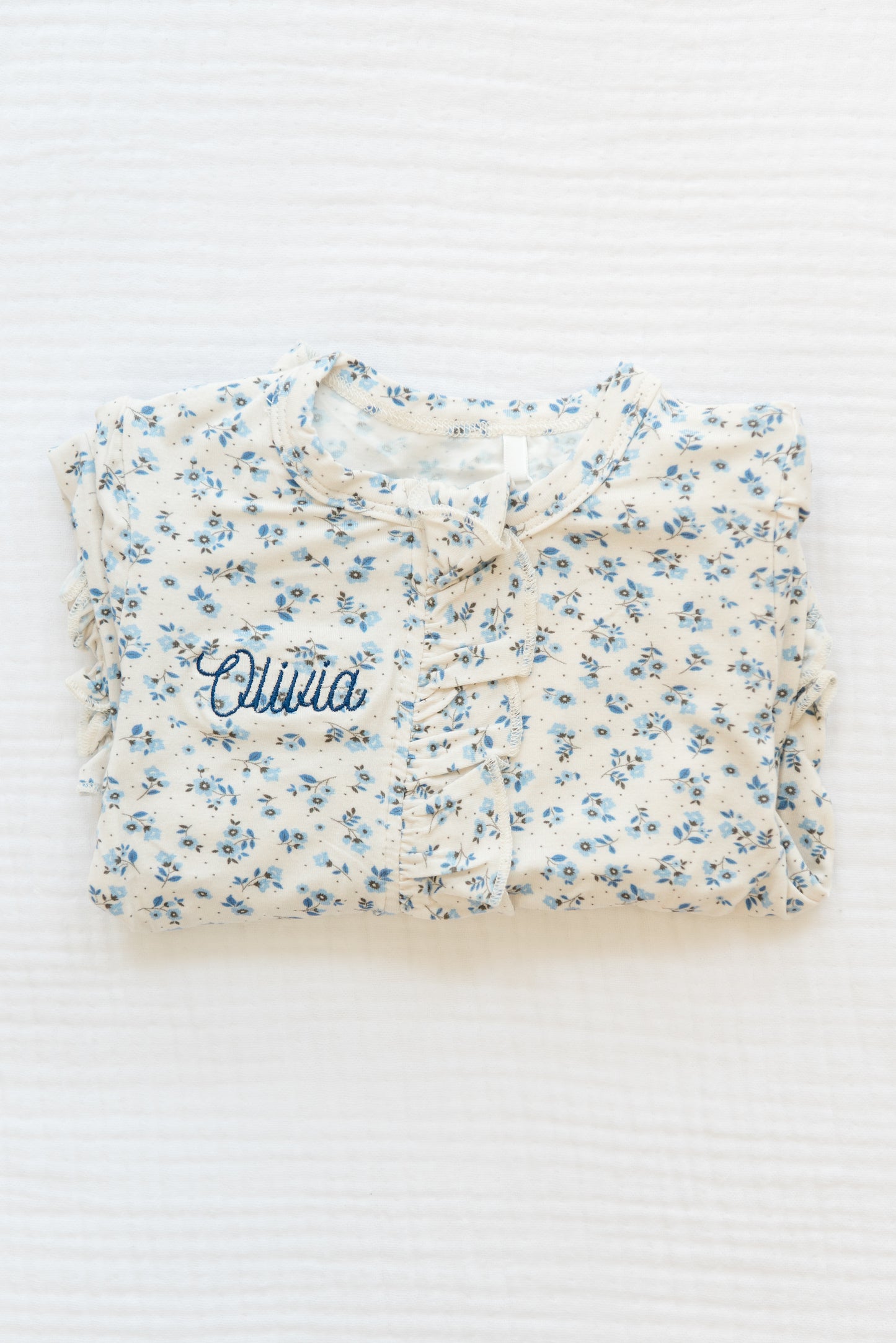 Personalized Bamboo Ruffled Footie