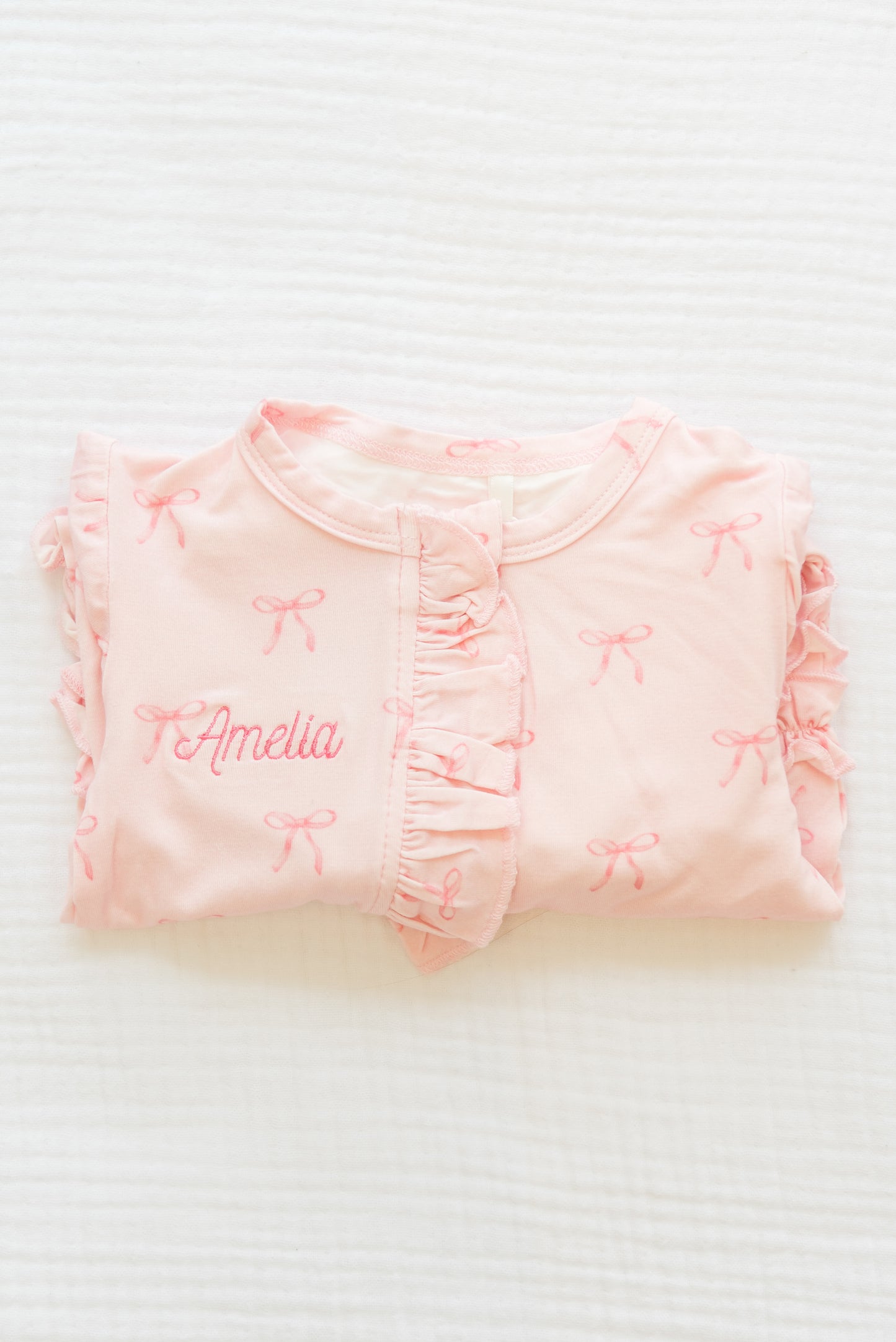 Personalized Bamboo Ruffled Footie