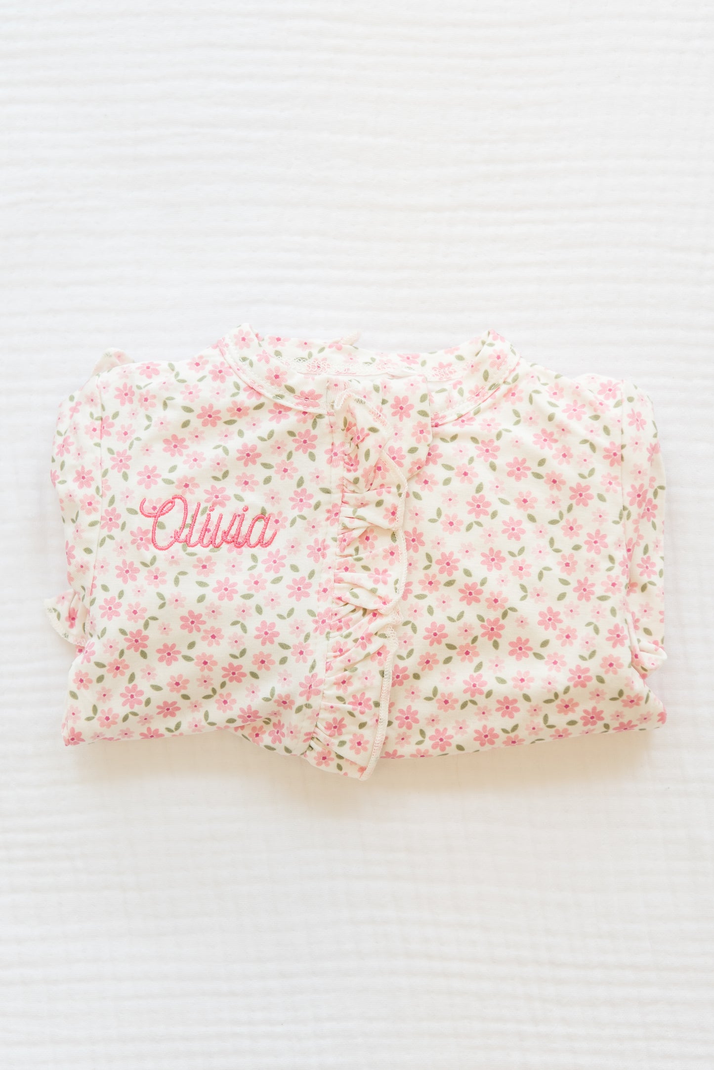 Personalized Bamboo Ruffled Footie