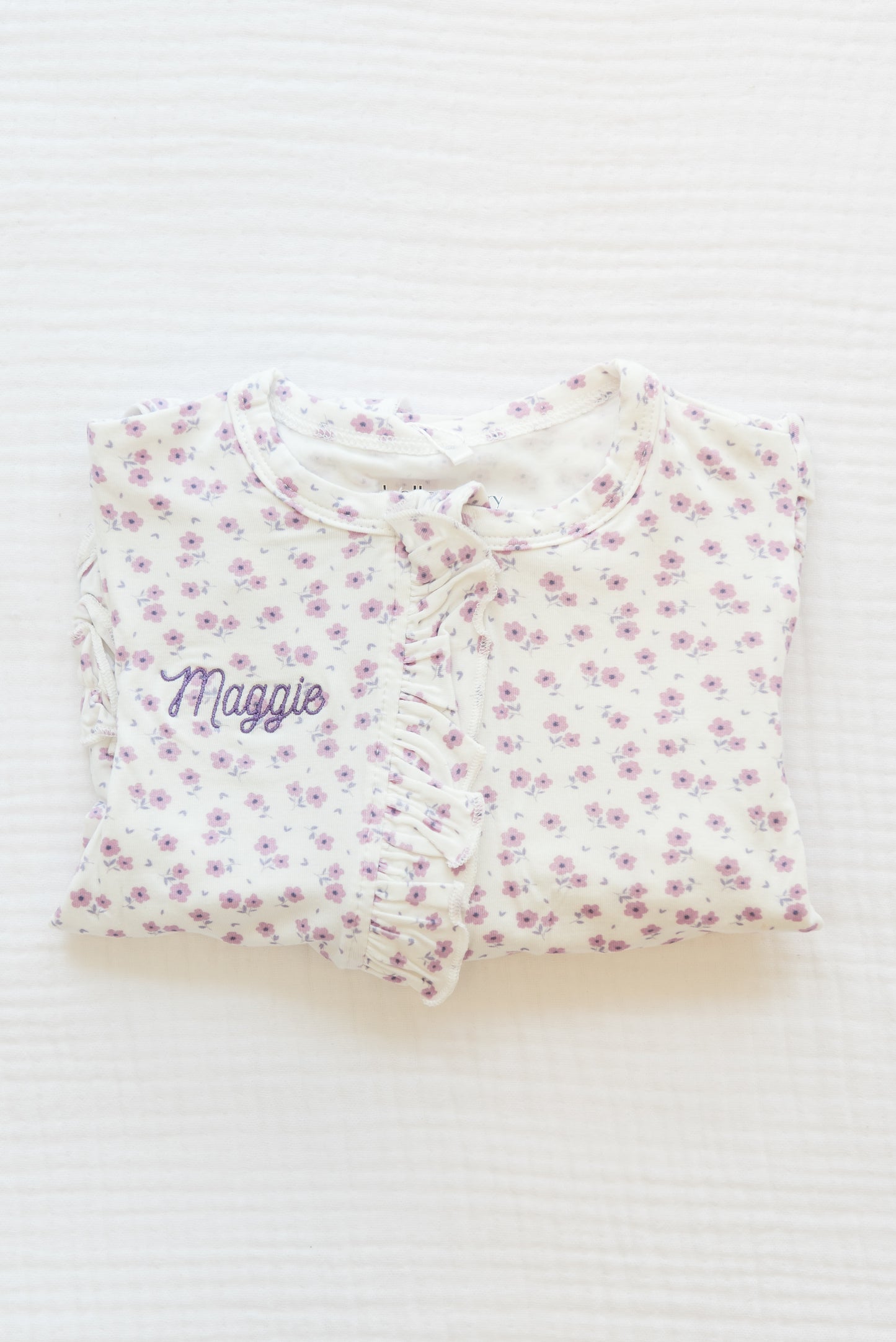 Personalized Bamboo Ruffled Footie