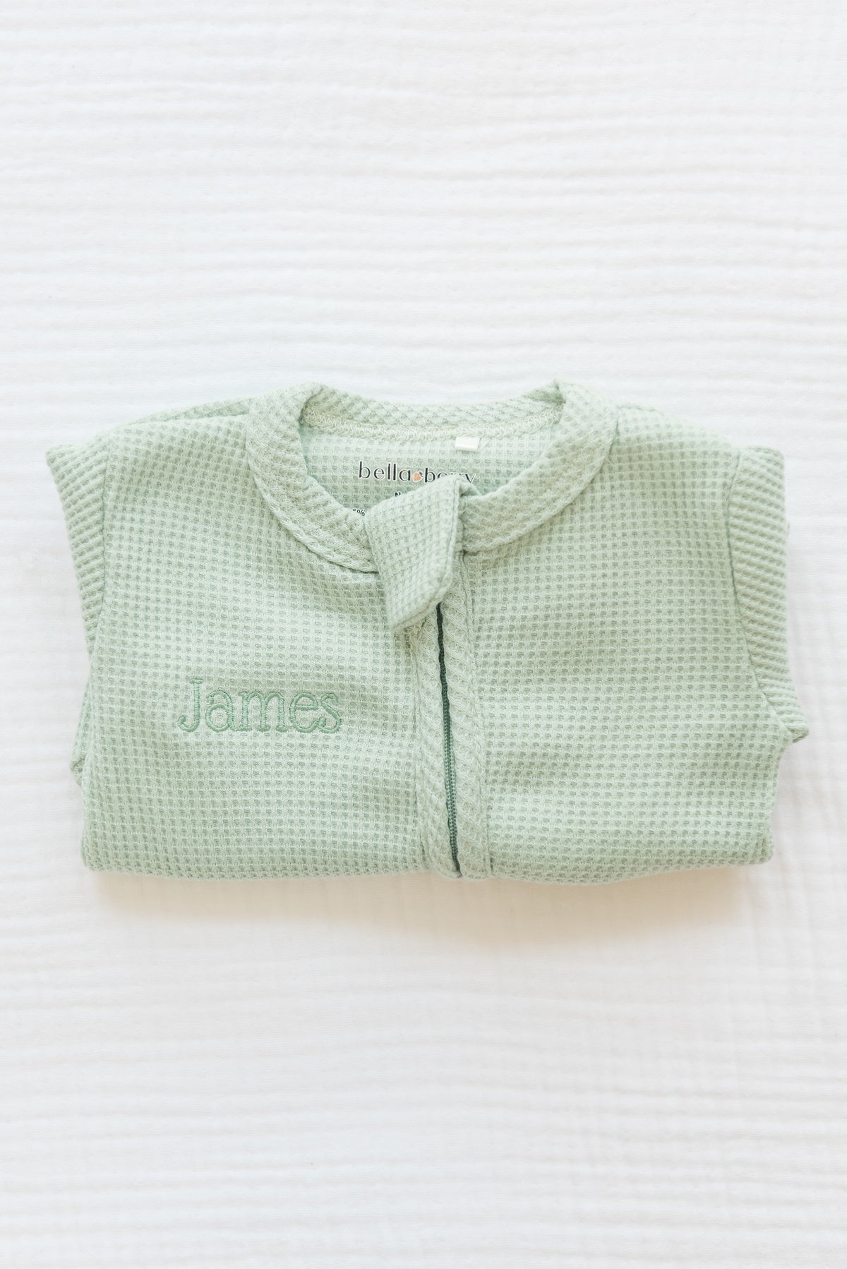 Personalized Organic Waffle Knit Footie