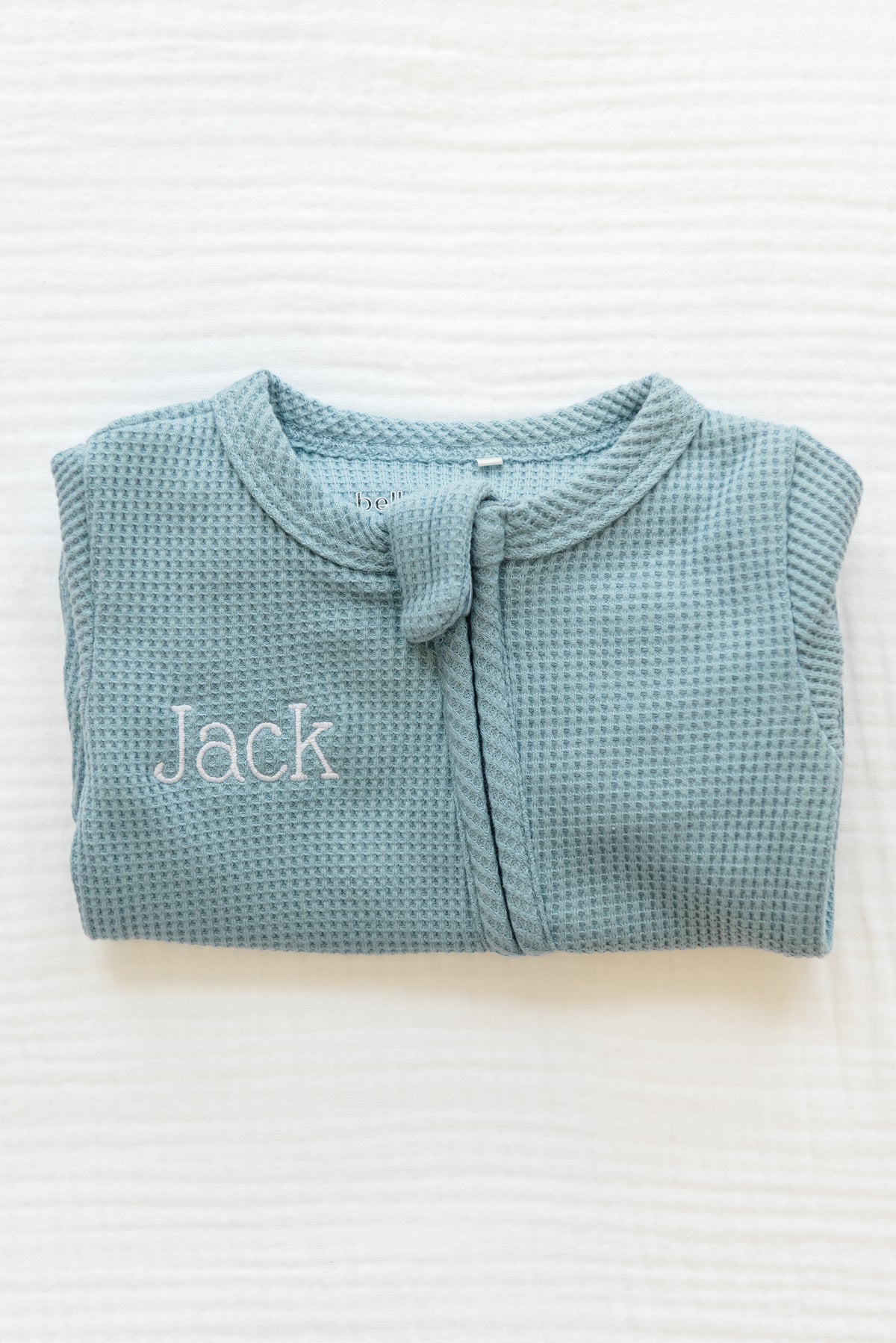 Personalized Organic Waffle Knit Footie