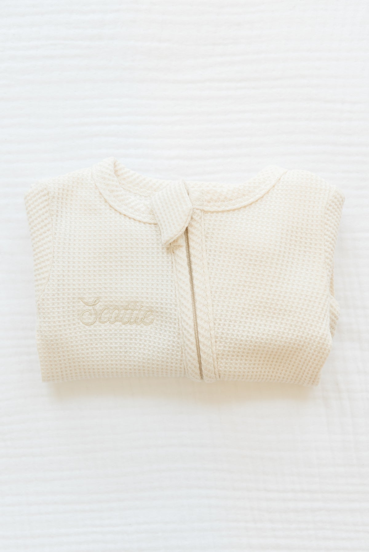 Personalized Organic Waffle Knit Footie