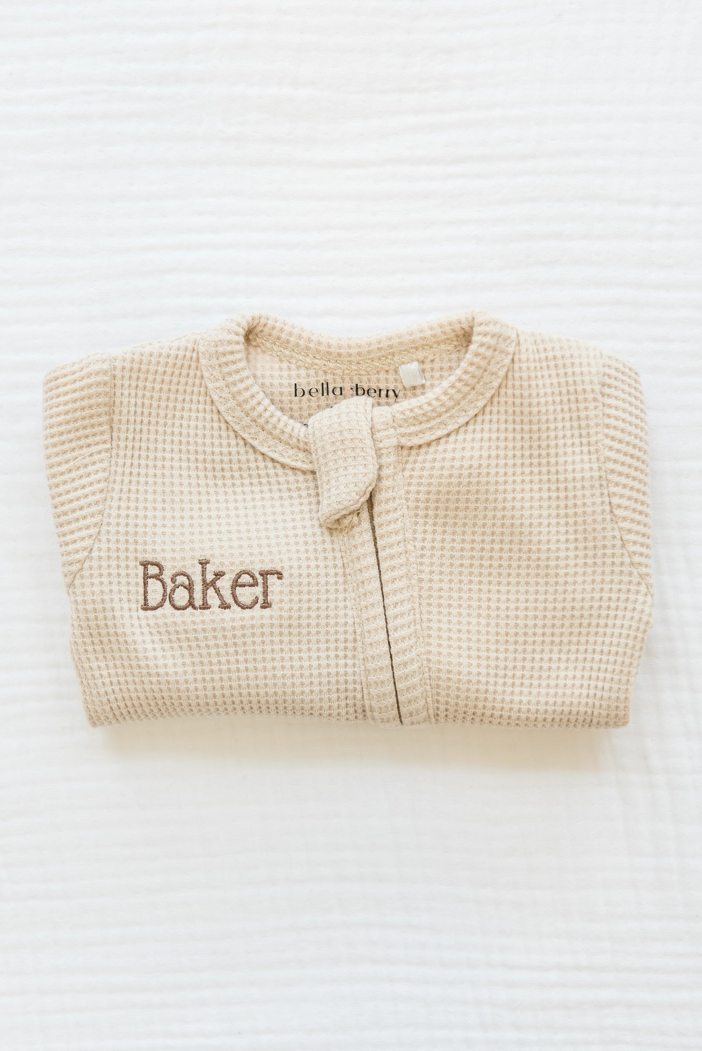 Personalized Organic Waffle Knit Footie