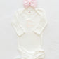 Hand Stitched Newborn Bow Hat