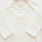 Personalized Organic Cotton Knotted Gown with Hand Stitched Bow Hat