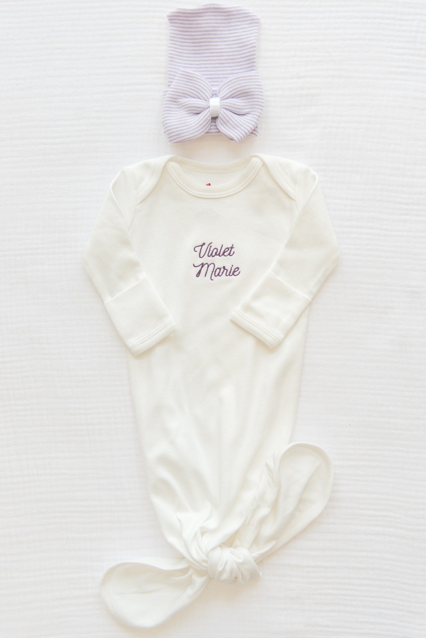 Hand Stitched Newborn Bow Hat