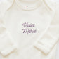 Personalized Organic Cotton Knotted Gown with Hand Stitched Bow Hat